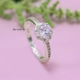 Nhẫn Bạc Nữ Thiết Kế Hình Tròn Đính Đá Sang Trọng  N2409010098
