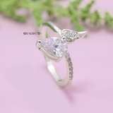 Nhẫn Bạc Nữ Thiết Kế Viên Đá Hình Giọt Nước Cánh Thiên Thần N2409020083
