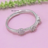 Nhẫn Bạc Nữ Trơn Thiết Kế Hình Bông Hoa Đính Đá N2408260056