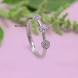Nhẫn Bạc Nữ Trơn Thiết Kế Hình Bông Hoa Đính Đá N2408260056