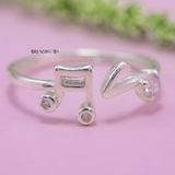 Nhẫn Bạc Nữ Teen Mẫu Nhẫn Mở Hình Nốt Nhạc N2408280073