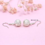 Khuyên Tai Bạc Nữ S990 Quả Cầu Công Nghệ Phay Sáng Đẹp H2410240053