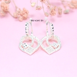 Bông Tai Bạc Nữ S950 Kiểu Bật Hình Tròn Và Hình Thoi Nổi Bật H2410250040
