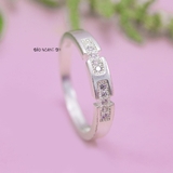 Nhẫn Bạc Cặp Đôi Nam Nữ Đính Đá