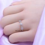 Nhẫn Bạc Nữ Trơn Thiết Kế Hình Bông Hoa Đính Đá N2408260056