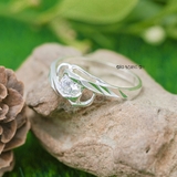 Nhẫn Bạc Nữ Trơn Thiết Kế Đính Đá N2408260017