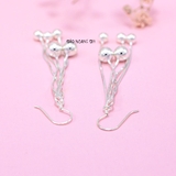 Khuyên Tai Bạc Nữ S990 Dải Quả Cầu 2 Kích Cỡ Sang Trọng H2410250015
