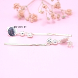 Bông Tai Bạc Nữ Kiểu Nụ S925 Dáng Dài Sợi Mì Tròn Duyên Dáng H2410240086