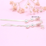 Bông Tai Bạc Nữ Kiểu Nụ S925 Dáng Dài Sợi Mì Tròn Duyên Dáng H2410240086