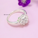 Nhẫn Bạc Nữ Hình Bông Hoa Đính Đá N2409010001