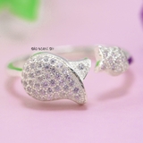 Nhẫn Bạc Nữ Trơn Thiết Kế Hình Hoa Tuylip N2408260064
