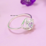 Nhẫn Bạc Nữ Thiết Kế Hình Quả Trám Đính Đá Sang Trọng  N2409020020