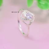 Nhẫn Bạc Nữ Thiết Kế Hình Quả Trám Đính Đá Sang Trọng  N2409020020