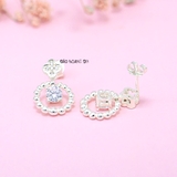 Bông Tai Bạc Nữ Kiểu Nụ S925 Cỏ 4 Lá Cùng Vòng Chuỗi Hạt Xinh Xinh H2410240074