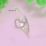 Nhẫn Bạc Nữ Trơn Đính Đá N2408270012