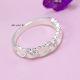 Nhẫn Bạc Nữ Trơn Thiết Kế Hình Trái Tim Đính Đá N2408260057
