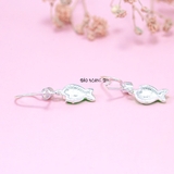 Khuyên Tai Bạc Cho Bé S925 Hình Con Cá Xanh Nhỏ Xinh H2410240020