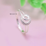 Nhẫn Bạc Nữ Trơn Đính Đá N2408250065