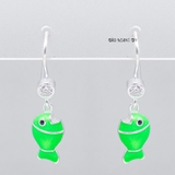 Khuyên Tai Bạc Cho Bé S925 Hình Con Cá Xanh Nhỏ Xinh H2410240020