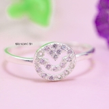 Nhẫn Bạc Nữ Trơn Đính Đá N2408250067