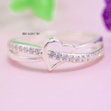 Nhẫn Bạc Nữ Trơn Thiết Kế Trái Tim N2408260005