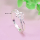 Nhẫn Bạc Nữ Trơn Thiết Kế Trái Tim N2408260005