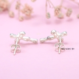 Bông Tai Bạc Nữ Kiểu Nụ Hình Thánh Giá Đính Đá Đẹp H2410230065