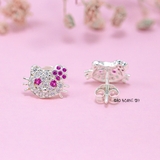 Bông Tai Bạc Cho Bé Kiểu Nụ Mặt Mèo Kitty H2410220037