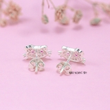 Bông Tai Bạc Cho Bé Kiểu Nụ Mặt Mèo Kitty H2410220037