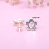 Bông Tai Bạc Nữ S925  Kiểu Nụ Hoa 5 Cánh Trơn Đơn Giản Tinh Tế H2410230027