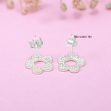 Bông Tai Bạc Nữ S925  Kiểu Nụ Hoa 5 Cánh Trơn Đơn Giản Tinh Tế H2410230027