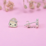 Bông Tai Bạc Cho Bé S925 Kiểu Nụ Mặt Mèo Kitty Trơn Xinh Xắn H2410220044