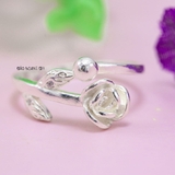 Nhẫn Bạc Nữ Thiết Kế Mẫu Nhẫn Mở Hình Hoa Hồng N2409020084