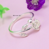 Nhẫn Bạc Nữ Thiết Kế Mẫu Nhẫn Mở Hình Hoa Hồng N2409020084