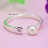 Nhẫn Bạc Nữ Ngọc Trai Nhỏ Xinh Kiểu Nhẫn Mở N2409060078
