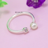 Nhẫn Bạc Nữ Ngọc Trai Nhỏ Xinh Kiểu Nhẫn Mở N2409060078