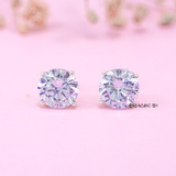 Bông Tai Bạc Nữ Kiểu Nụ Chốt Vặn Đá 9 Ly SangTrọng Cuốn Hút H2410230087