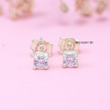 Bông Tai Bạc Nữ Kiểu Nụ Đá Trắng Tròn Kiểu Basic H2410220056