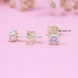 Bông Tai Bạc Nữ Kiểu Nụ Đá Trắng Tròn Kiểu Basic H2410220056