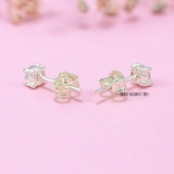 Bông Tai Bạc Nữ Kiểu Nụ Đá Trắng Tròn Kiểu Basic H2410220056