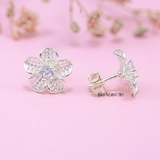 Bông Tai Bạc Nữ Kiểu Nụ Hình Hoa 5 Cánh Lưới Tinh Xảo  H2410230004