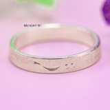 Nhẫn Bạc Cặp Đôi Nam Nữ Trơn Cách Điệu N2408300032