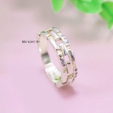 Nhẫn Bạc Cặp Đôi Nam Nữ Hình Mắt Xích Đính Đá N2408300029