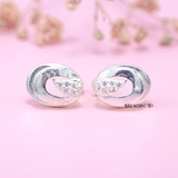 Bông Tai Bạc Nữ S925  Kiểu Nụ Hình Bầu Dục Dày Dặn Chắc Chắn H2410230079