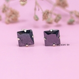 Bông Tai Bạc Nữ Kiểu Nụ Đá Đen Vuông To Sang Trọng H2410220053