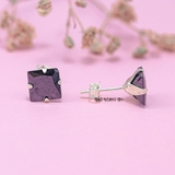 Bông Tai Bạc Nữ Kiểu Nụ Đá Đen Vuông To Sang Trọng H2410220053