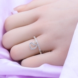 Nhẫn Bạc Nữ Trơn Đính Đá N2408270012