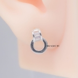 Bông Tai Bạc Nữ S925  Kiểu Nụ Hình Cây Cầu Cong Đá Chữ Nhật Đẹp Xinh H2410230061