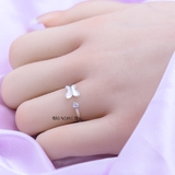 Nhẫn Bạc Nữ Thiết Kế Mẫu Nhẫn Mở Hình Cánh Bướm N2409020093