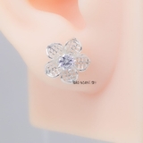 Bông Tai Bạc Nữ Kiểu Nụ Hình Hoa 5 Cánh Lưới Tinh Xảo  H2410230004